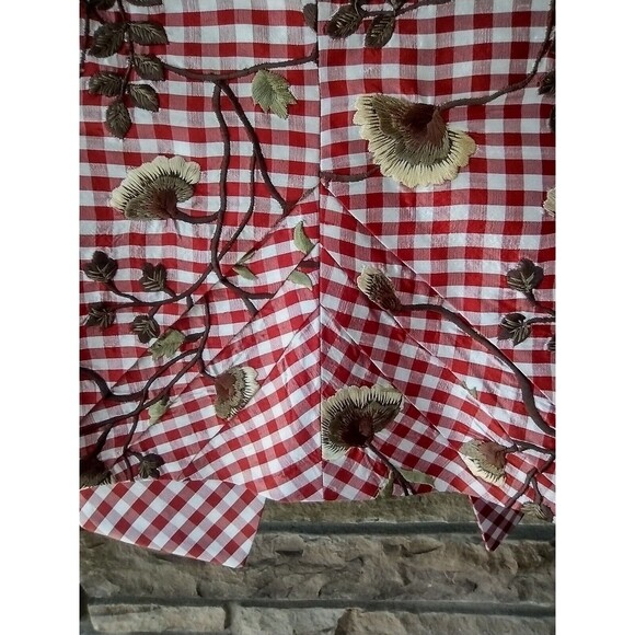 Karen Perry Silk Blazer Gingham Floral Fitted Blazer Embroidered US 6 - Picture 9 of 10